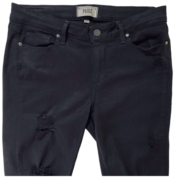 PAIGE - Verdugo Ultra Skinny Black Denim Jeans - Size 30 - Picture 3 of 15